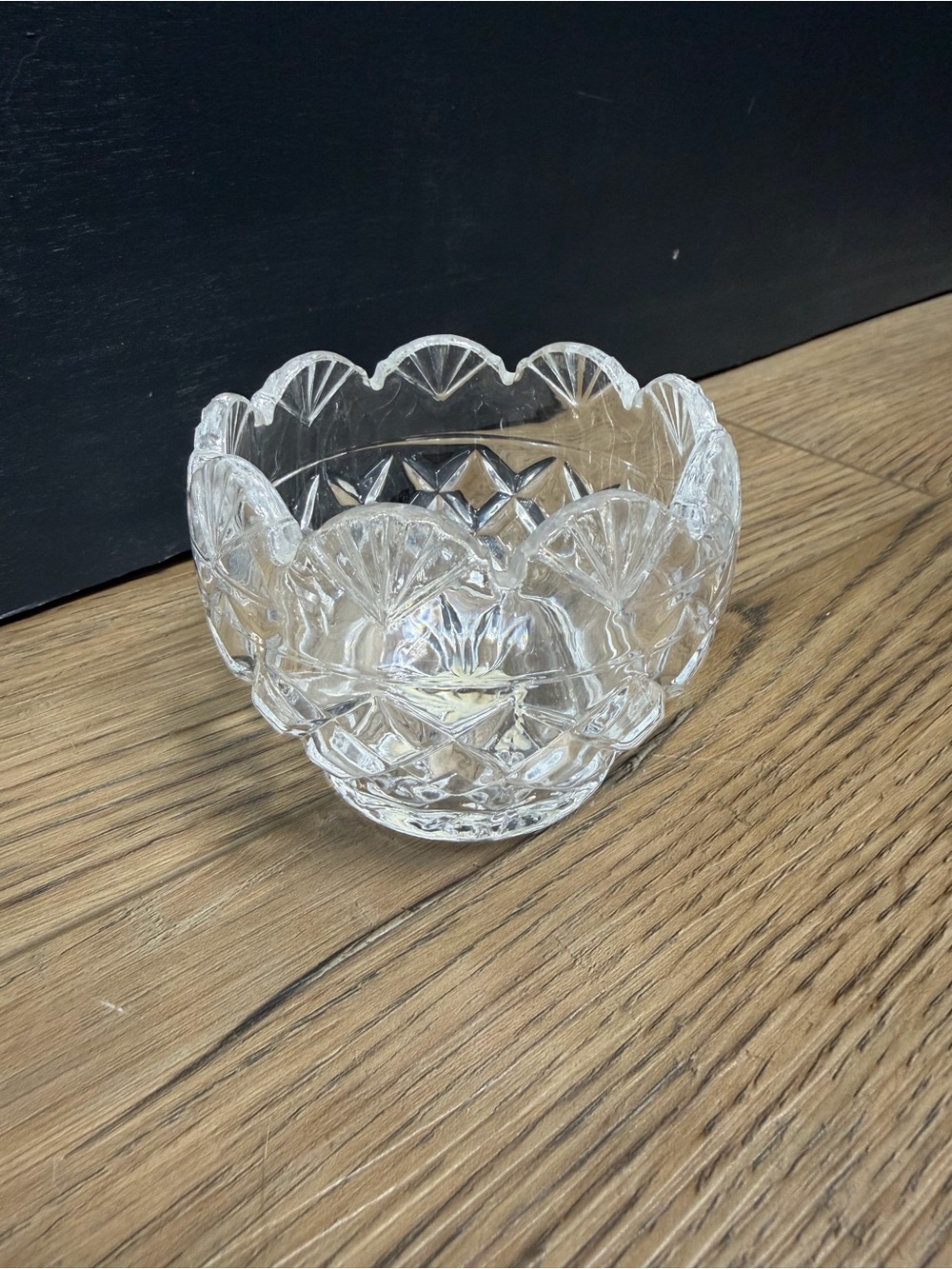 Scalloped Clear Glass Decorative Bowl - Home Accents Decor